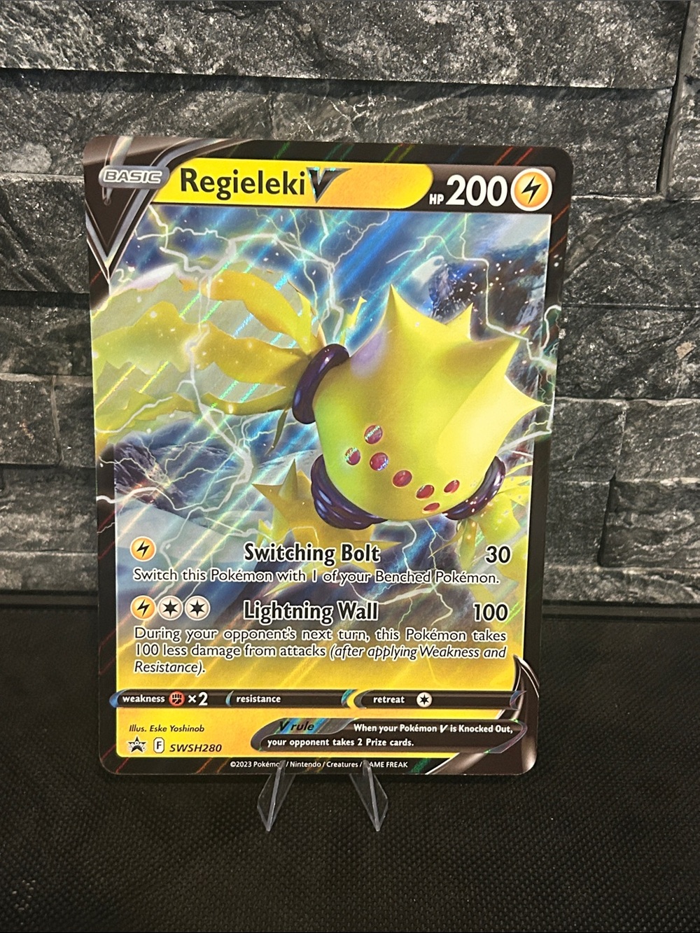 Pokemon Regieleki V Full Art Holo SWSH280 Black Star Promo JUMBO Card M/NM